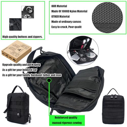 7 PACK Tactical Car Seat Back Organizer With 5 Detachable Pouches Upgrade Tactical Molle Vehicle Panel Organizer Universal fits for Most of Car Truck Ford Jeep Vehicle