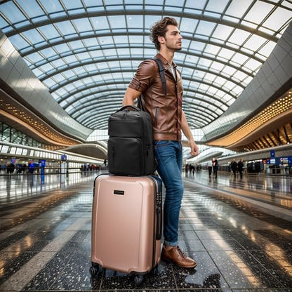 Waterproof Laptop Backpack for Men & Women, Flight Approved Anti-Theft Daypack with 15.6-inch Laptop Sleeve (Black) - color: Black
