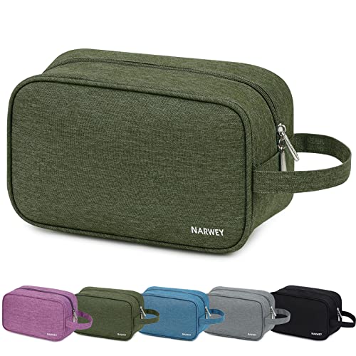 Narwey Travel Toiletry Bag for Women Traveling Dopp Kit Men Travel Bag for Toiletries Cosmetic Bag Makeup Bag Medicine Bag for Traveling (Army Green) - color: B-Army Green