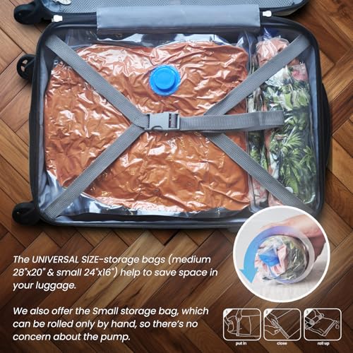 15 Vacuum Seal Bags with Portable VACUUM (as Electric Pump) for Clothing - Space Saver Vacuum Storage Packing Bags Sealed for Clothes in Large, Jumbo etc. Size - size: 15 Combo-VACUUM