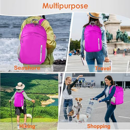 Waterproof Foldable Backpack Dry Storage Lightweight Daypack 35L Outdoor Backpack for Beach Men Women Hot Pink - color: Pink