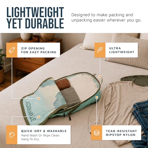 Large Compression Packing Cubes for Travel-Packing Cube Luggage Organizers 7 Piece Set for Checked Luggage-Ultralight, Expandable/Compression Bags by TRIPPED Travel Gear (National Parks) - color: National Parks
