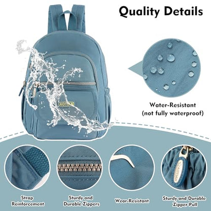 AOTIAN Mini Nylon Women Backpacks Casual Lightweight Small Daypack for Girls - color: Mini Light Blue