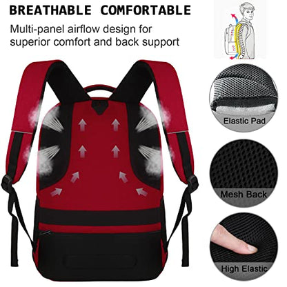 Volher Laptop Backpack,Business Travel Anti Theft Slim Durable Laptops Backpack,Water Resistant College Computer Bag for Women & Men Fits 15.6 Inch Laptop and Notebook-Red - color: Red, size: 15.6 Inch, style: Laptop