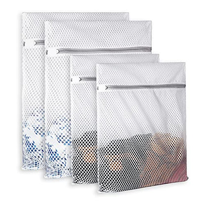 Extra Large Honeycomb Mesh Laundry Bag125gsm Net Fabric Durable and Reusable Delicate Wash Bag,Travel Organization Bag for Lingerie,Clothes,Jeans,Bath Towel,Sock (Set of 4(2L+2XL)) - size: Set of 4 (2 Large + 2 X-Large)