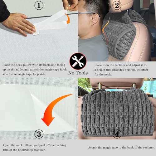 Memory Foam Recliner Neck Pillow. | Breathable pressure relieving ergonomic cushion fits car, sofa, office chair, recliner. Gray,17"W×2.7"D. - color: Gray, size: 17"W x 2.7"D