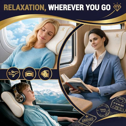 2-Pack Travel Memory Foam Pillow, Camping, Cervical for Pain, Contour, Pillow for Neck and Shoulder, Neck - size: Travel 18 x 12 x 5" (2-pack)