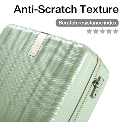Hanke 14 Inch Underseat Carry On Luggage with Wheels Hard Shell Suitcases Carry On Bag Lightweight Small Mini Suitcase Travel Luggage for Travel（Bamboo Green） - color: Bamboo Green, size: Underseat 14 Inch