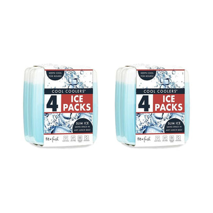 Cool Coolers by Fit + Fresh, Reusable & Long-Lasting Slim Ice Packs, Cold Packs for Lunch Boxes, Ice Packs for Lunch Bags, Blue 8 Pack - color: Blue (8 Pack)