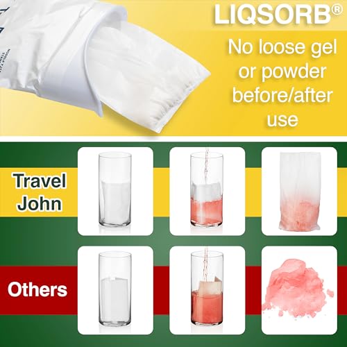 TravelJohn Disposable Urinal Bags – Road Trip Essentials for Men, Women & Kids – Odorless Leakproof Portable Urine Bags – Ideal for Camping, Emergencies & Long Car Rides (TJ1A-C) - style: 6 Pack