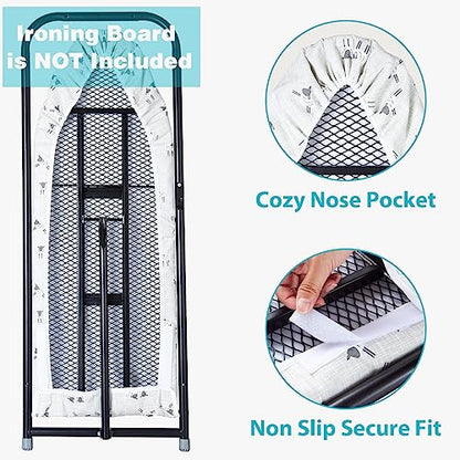 Seiritex Over the Door Ironing Board Cover 13 x 37 inch, Small Iron Board Cover w 3 Layers Heat Reflective Thick Padding with Hook and Loop Fasteners (Gray Sheep) - color: Gray Sheep, size: 13x37