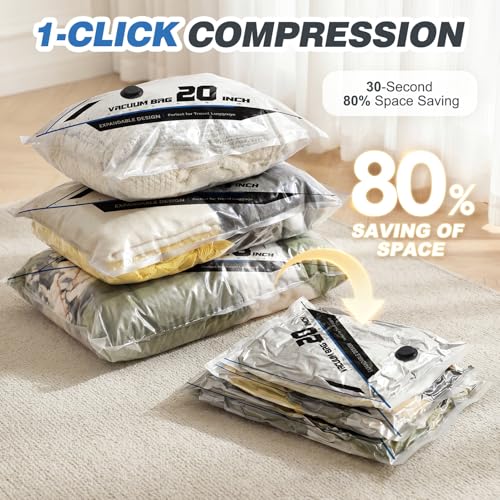 Vacuum Seal Bags for Clothing Travel with Rechargeable Electric Pump, Space Saver Vacuum Storage Bags Travel, Reusable Compression Bags for Luggage Home (15pcs,20/24/28) - color: 15pcs,20/24/28
