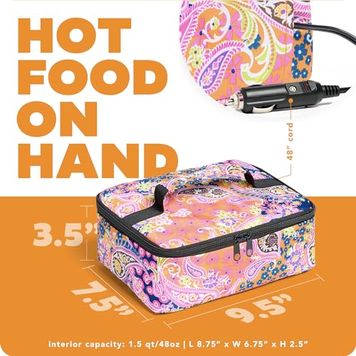 HOTLOGIC Food Warming Tote 12V, Lunch, Paisley - color: Paisley, size: 12V