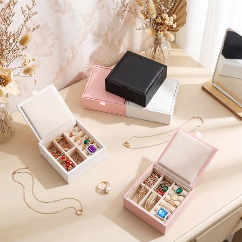 Nosiny 12 Pack Small Jewelry Gifts Box Bridesmaid Gifts Bulk Travel Jewelry Storage Case Portable Flip Cover PU Leather Mini Gift Boxes for Rings Earrings Necklace for Women Girl Wedding Birthday