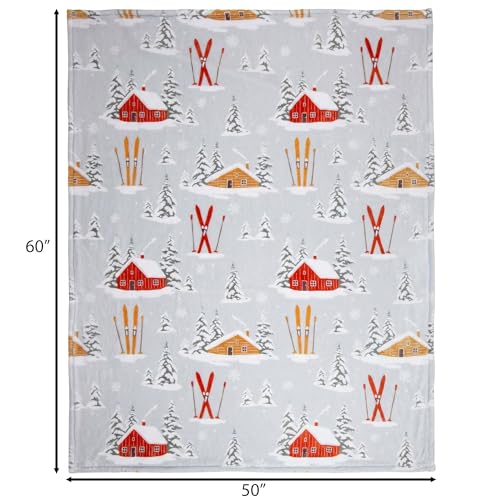 Carstens, Inc. Travel Blanket, Premium Compact 2-in-1 Airplane Blanket/Pillow, Snowy Cabin - color: Snowy Cabin