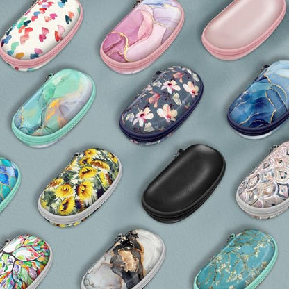 Fintie Sunglasses Case with Carabiner, Hard Shell Shockproof Sport Glasses Cases Travel Zipper Eyeglasses Holder, Glittering Marble - color: Glittering Marble