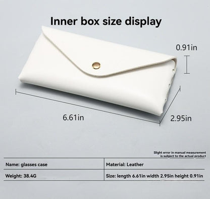 Portable Leather Glasses Case Anti-pressure Glasses Bag Coin Purse Storage Bag Suitable for Men and Women - color: Button Suit Black