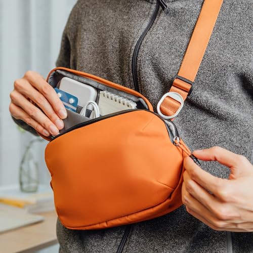 orbitkey Urban Sling Mini – Compact Crossbody Bag with Adjustable Strap & Quick Access Pockets – Lightweight Everyday Carry Sling for Travel, Work, Gym & Outdoor Adventures (Terracotta) - color: Terracotta, size: Urban Sling Mini