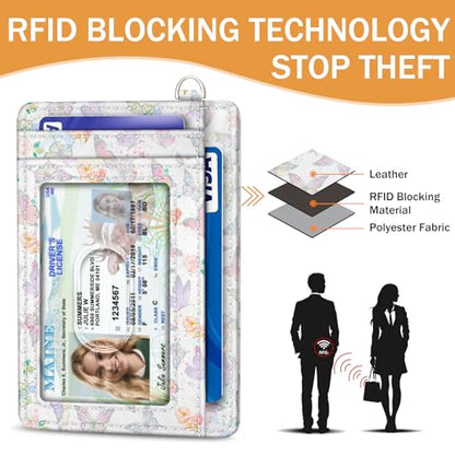 Yonlevres Credit Card Holder Slim Wallet, Be Kind Sunflower RFID Wallet Women Front Pocket Small Card Holder Travel Funny Cute Thin Card Case ID Window PU Leather RFID Blocking Card Organizer Gift - color: Be Kind Sunflower