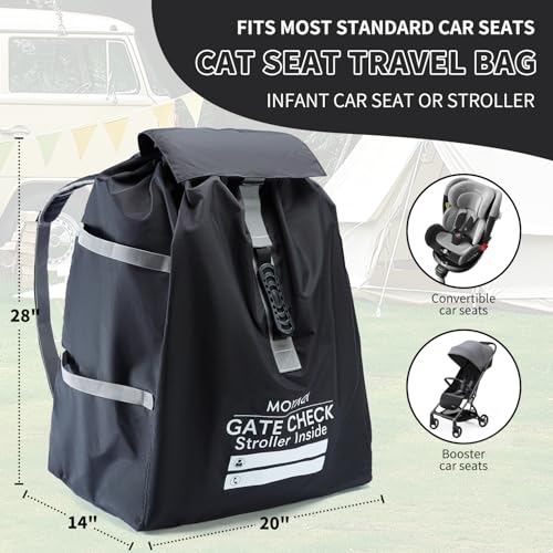 MOYAQI Stroller Travel Bag for Airplane, Gate Check Bag Backpack with Durable Nylon,Adjustable Carry Straps,Infant Carriers & Booster Seats (Black) - color: Black