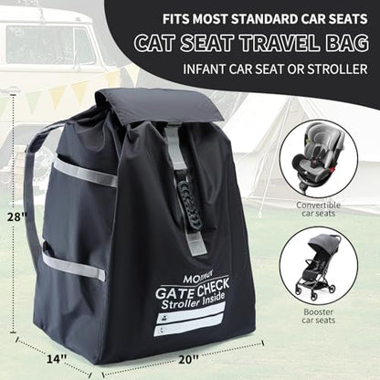 MOYAQI Stroller Travel Bag for Airplane, Gate Check Bag Backpack with Durable Nylon,Adjustable Carry Straps,Infant Carriers & Booster Seats (Black) - color: Black