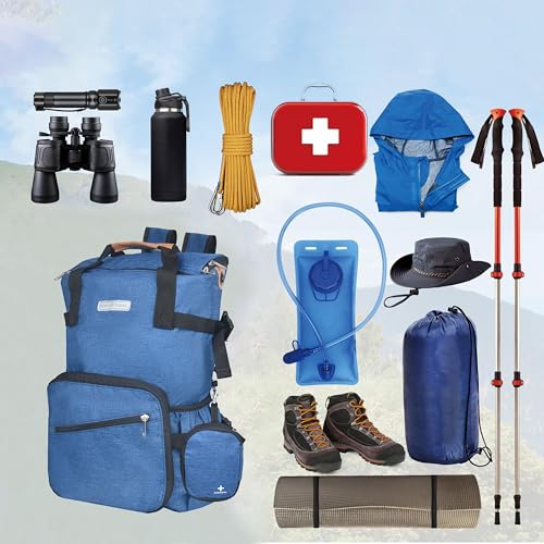 35L Foldable Waterproof Backpack For Outdoor Sports Travel Inside Wet Clothes Compartment Packable For Multiple - color: 2blue
