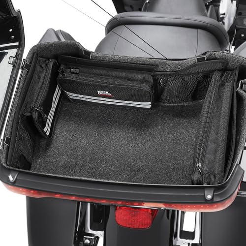 KEMIMOTO Upgraded for Rear Pack Organizers with Hooks Compatible with Touring 2014-2024 2025 for Street Glide Road King Tri Glide - style: With Hook