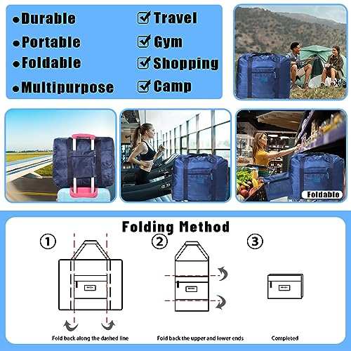 Travel Duffel Bag 8 PCS Foldable Travel Bag Carry on Luggage Bag Waterproof Tote Sports Gym Bag Lightweight Large Weekender Overnight Bag for Women and Men (8 PCS) - color: 8 PCS