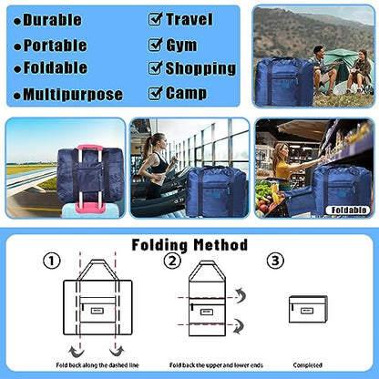 Travel Duffel Bag 8 PCS Foldable Travel Bag Carry on Luggage Bag Waterproof Tote Sports Gym Bag Lightweight Large Weekender Overnight Bag for Women and Men (8 PCS) - color: 8 PCS