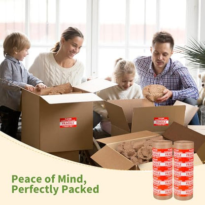 Honeycomb Packing Paper 12" x 200 ft, Premium-Grade Packing Paper for Shipping, Moving & Packaging, Recyclable Eco-Friendly Packing Supplies, Bubble Wrap Alternative with 20 Fragile stickers - size: 12'' x 200 ft