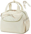 Bluboon Lunch Box for Women, Large Insulated Lunch Bag with Shoulder Strap, Adult Lunch Tote Teacher Nurse, Bow Lunch Cooler Gifts for Work Picnic Travel, Black (Brown White) - color: Brown White