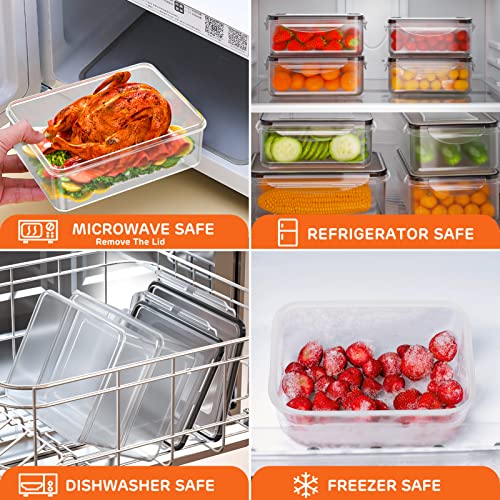 44 PCS Food Storage Container with Lid (22 Lids & 22 Containers) - Airtight Leakproof Plastic Kitchen Organization Set Reusable Microwave/Freezer/Dishwasher Safe Meal Prep Container with Label & Pen - color: 22 Pack