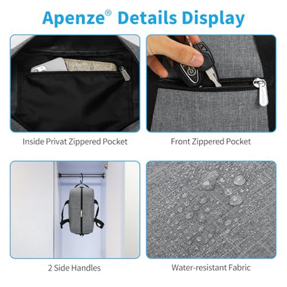 Apenze Small Gym Bag 14 inch lightweight Carry On Mini Duffel Bag for Travel Sport - light Grey - color: light Grey