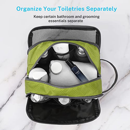 Gonex Travel Toiletry Bag Nylon, Shaving Bag Toiletry Organizer Green - color: Green