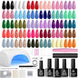 Beetles Gel Nail Polish Kit with U V Light -54 Pcs Gel Nail Kit Four Seasons Glow 32 Colors Set with Everything Base Top Coat Soak Off at Home Nail Kit Salon Manicure Beginner Gifts for Women Girls - color: 0 - 32 colors Four Seasons Glow