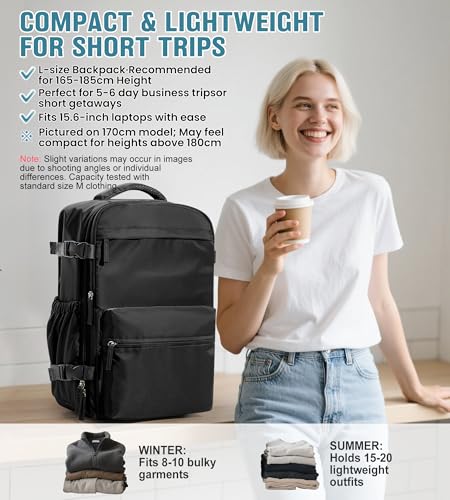 BOXSAM Large Vacuum Travel Backpack with Pump for Women, Personal Item Carry on Backpacks Flight Approved 18x14x8 inches for Men,Laptop Waterproof Work Compression bags Casual Daypack,Black - color: Black
