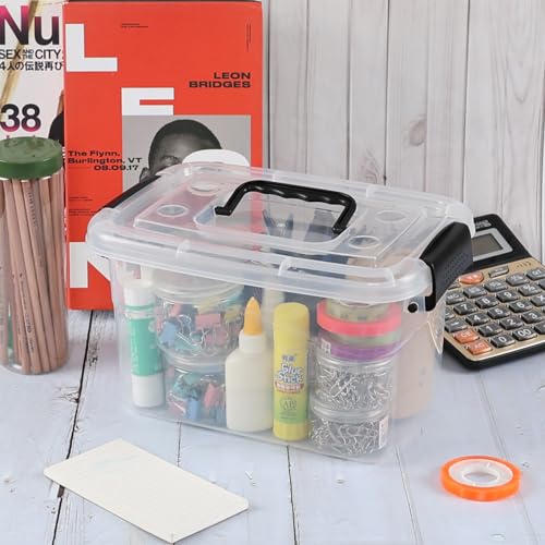 5.5 Quart Clear Small Plastic Storage Box, Latch Storage Bin, 6 Packs - color: Clear