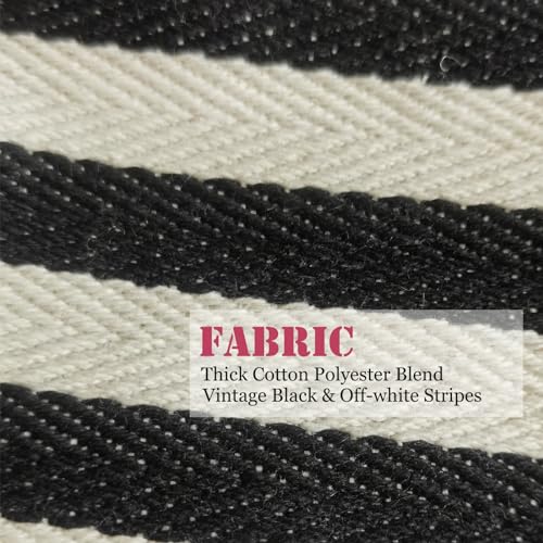 HAPPYHEIDI Small Black White Stripe Makeup Brush Bag Zipper Pouch Women Girls Purse Organizer,Canvas Lined, Premium Zipper - color: Classic Black White Stripes Medium
