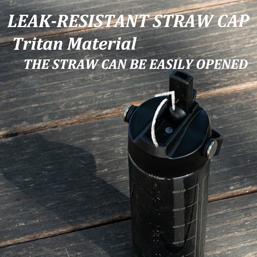 GOPPUS 20oz Clear Water Bottle with Flip Straw, Lightweight, Leakproof, Easy Carry and BPA-Free, Tritan Water Bottlefor Sport, Travel, Outside (Black) - color: Black, size: 20 Ounces