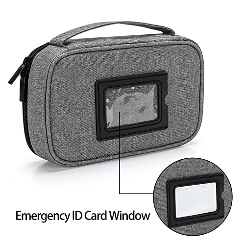 CURMIO Diabetic Supplies Bag for Glucose Meter, Medication and Other Diabetes Care Supplies, Diabetes Travel Organizer Case with Detachable Pouches, Gray (Bag Only) - color: Gray