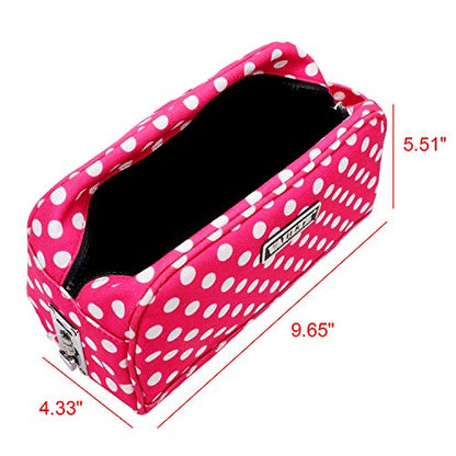 Vaultz Locking Nylon Travel Kit, 10 x 5.75 x 5 Inches, Pink/White Polka Dots (VZ03512) - color: Pink/White Polka Dots, size: 5.75 x 5 x 10 inches