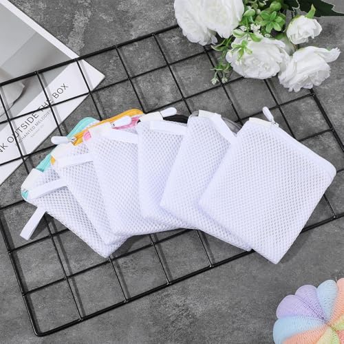 6 Pcs Small Mesh Laundry Bag for Delicates Lingerie Laundry Bag Sock Washing Bags for Laundries Foldable Mesh Laundries Bags Small for Travel Home Mini Washing Machine Use Colorful 5.51×4.72 Inch