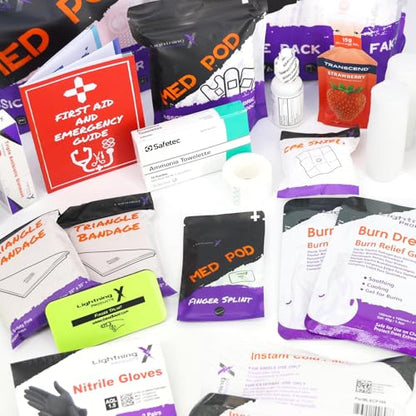 Lightning X Products Lightning X Mid-Sized First Responder EMT Bag | LXMB25 Fully Stocked Aid Kit w/ 200+ BLS Supplies - Black - color: Black