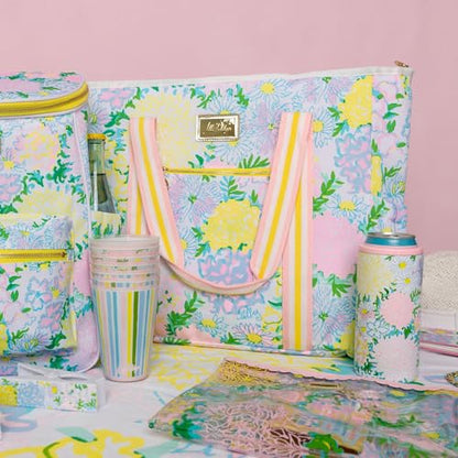 Lilly Pulitzer Beach and Picnic Cooler, Insulated Bag with Adjustable Shoulder Strap and Zipper, Soft Cooler - color: Lilly Garden Home
