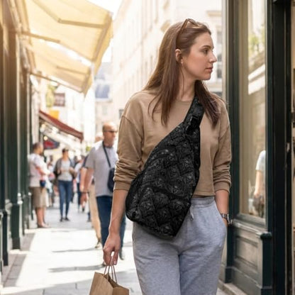 Black Skull Crossbody Bags for Women Men Trendy Sling Bag Backpack Casual Chest Bag Shoulder Strap - color: Color 4