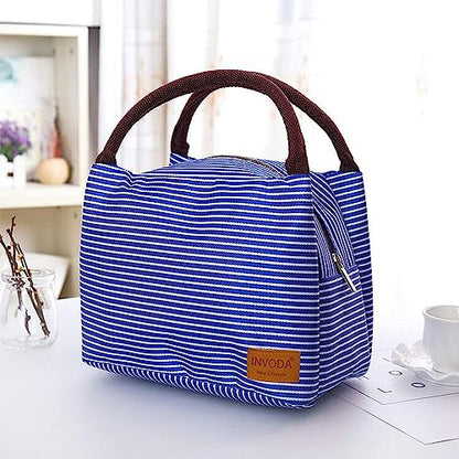 Lunch Bags Reusable Lunch Tote Bags Portable Lunch Cooler Bag Lunch Holder Insulated Lunch Box Bag for Picnic Office Beach (Blue) - color: Blue
