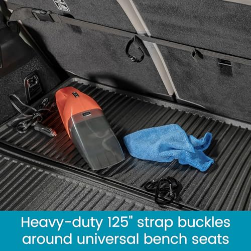 High Road Trunk Organizer Cargo Strap with Bungee Cords and Carabiners for SUVs, Hatchbacks and Vans