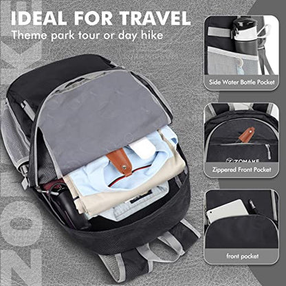 ZOMAKE Lightweight Packable Backpack 30L, Foldable Hiking Backpacks Water Resistant Compact Folding Daypack for Travel(Black) - color: Black