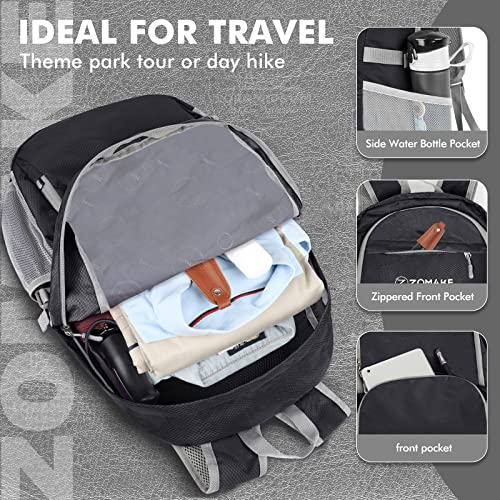 ZOMAKE Lightweight Packable Backpack 30L, Foldable Hiking Backpacks Water Resistant Compact Folding Daypack for Travel(Black) - color: Black
