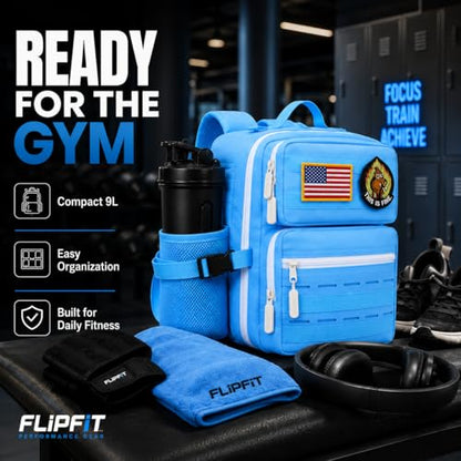 9L Mini Tactical Backpack Small Military Gym Bag Tiny Tackle Backpack for Men Women Molle Travel Daypack Camping Backpack with Patch(Turquoise) - color: Turquoise